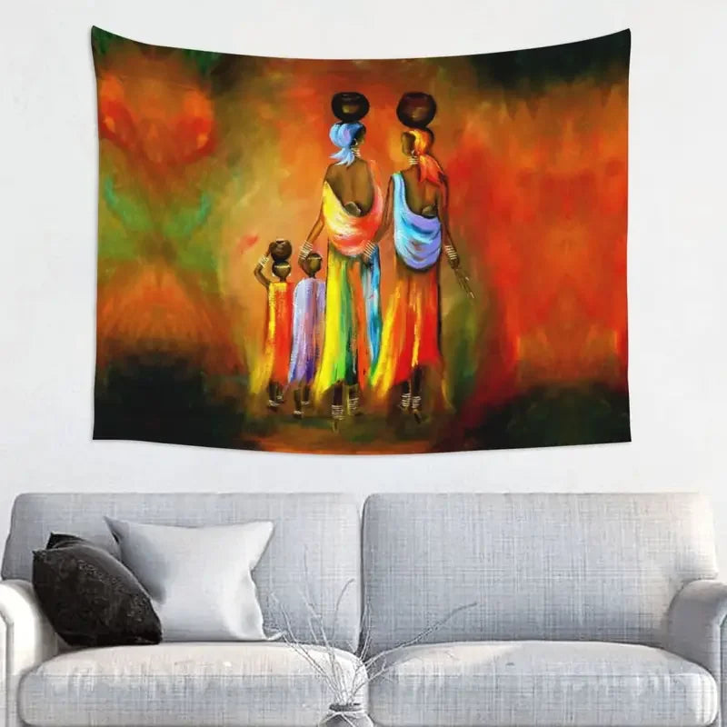 Custom Hippie Africa Life Tribal Style Tapestry Wall Art