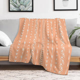 New peach pink and white Throw Blanket