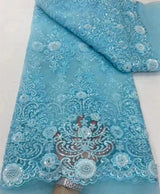 African Nigerian Beaded Lace Fabric