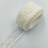 3.6 cm Length 270 cm DIY White Beige Embroidery Lace