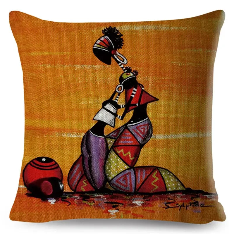 African Woman Home Decor Pillow Case