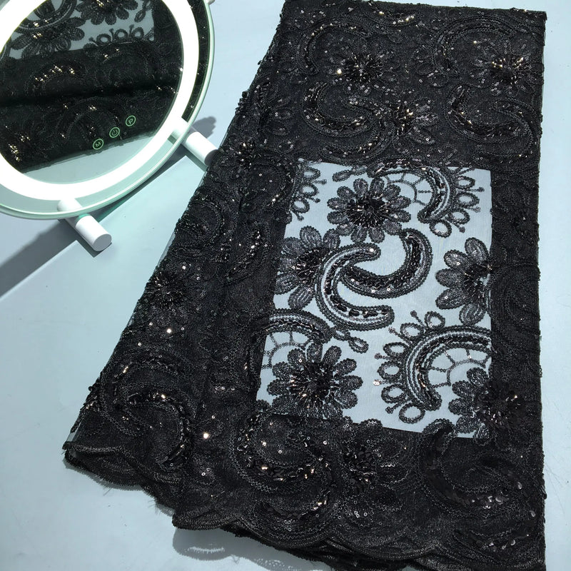 High Quality Embroidery French Mesh Tulle Lace Fabric