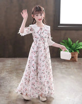 5-16Y Kids Floral Princess Party Dresses