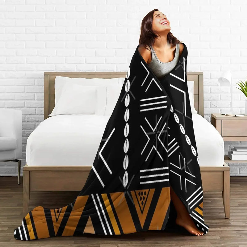 African Mud Cloth Bogolan Blanket