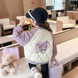 Girly Heart Kawaii Sanrio Kuromi Soft Baseball Jacket