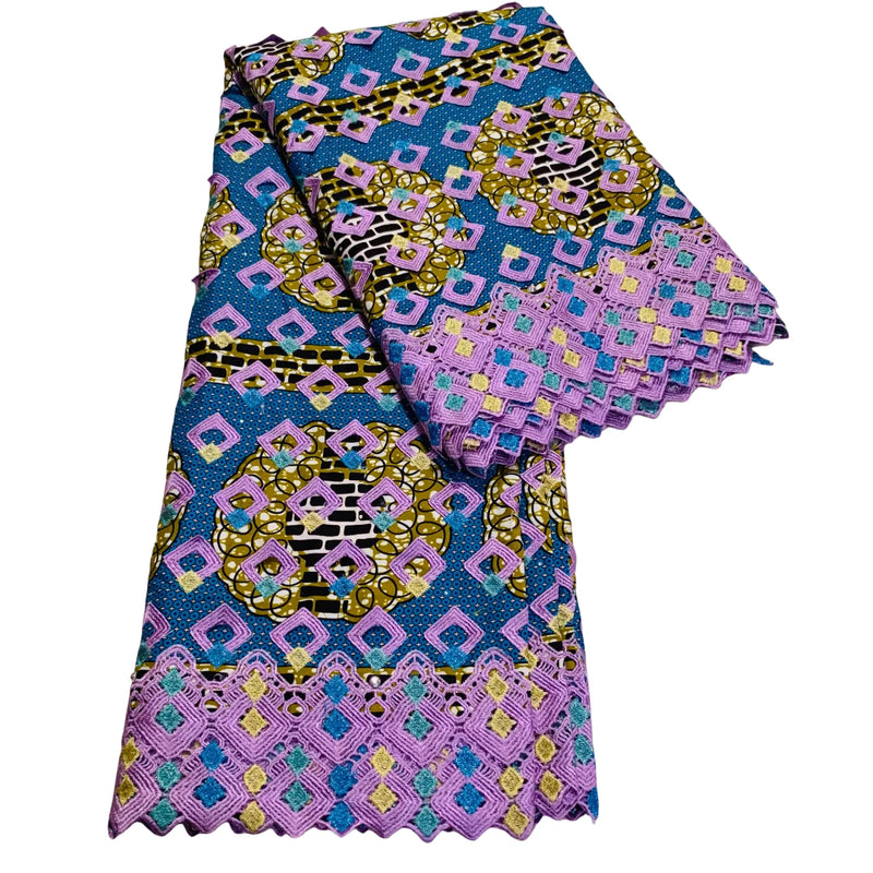 New Ankara 3D Embroidery African Wax Printed Cotton Fabric