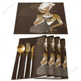 Ethnic African Women Printed Cotton Linen Table Napkin