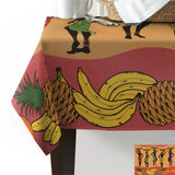 African Women Fruit Basket Ethnic Waterproof Tablecloth