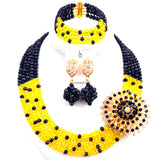 New Crystal Beaded Nigerian Wedding African Beads Jewelry Set