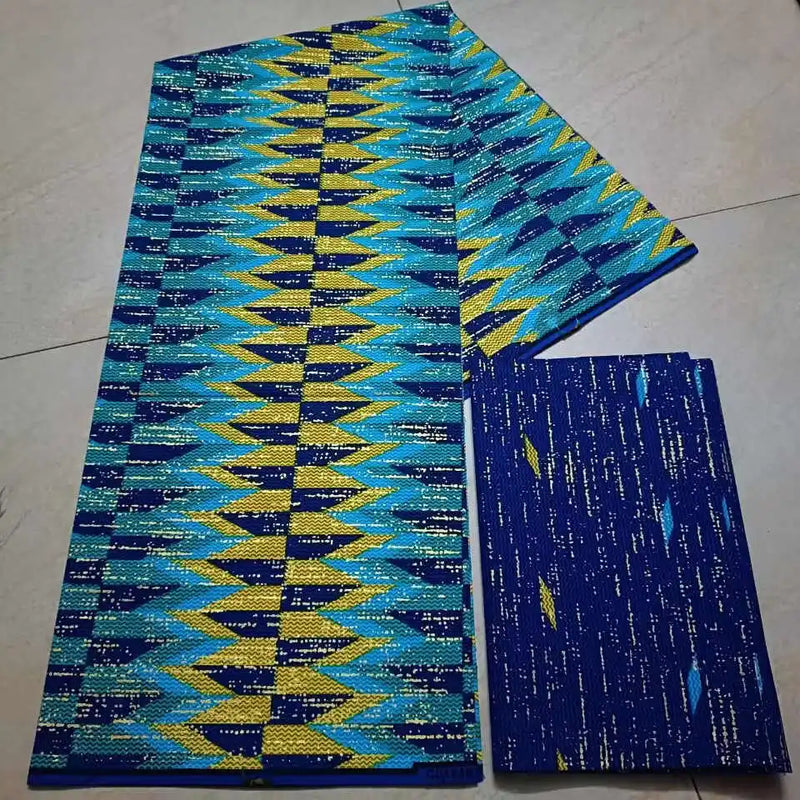 Ankara African Kente Gold Real Wax Fabric