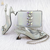 Big Diamond Decoration Shoes and Bag Set