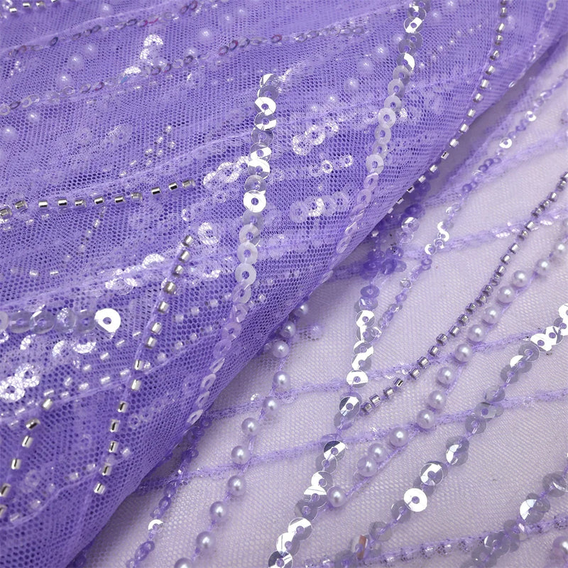 New Luxury African Sequins Beaded Lace Fabric