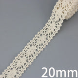 New White Beige Cotton Embroidered Lace