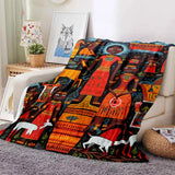 Cartoon Africa Custom Painting Art Soft Flannel Blanket