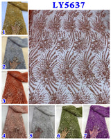 New Luxury African Sequins Beaded Lace Fabric