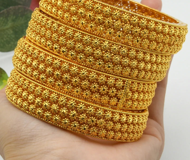 ANIID 24K Gold Color Bangle Bracelet