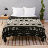 New Hand drawn African mud design Throw Blanket