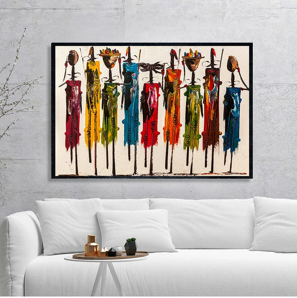 African Woman Oil Painting on Canvas Posters