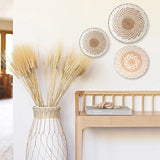 Boho Seagrass Hanging Wall Basket Decor Set