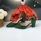 New arrival Red Crystal Women Bridal shoes with matching bags