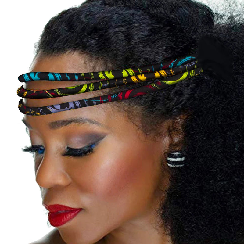 African Wax Print Headband Colorful Kente