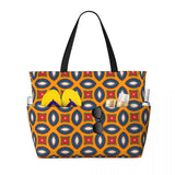 Women Large Capacity African Wax Design Gym Beach Travel Bags