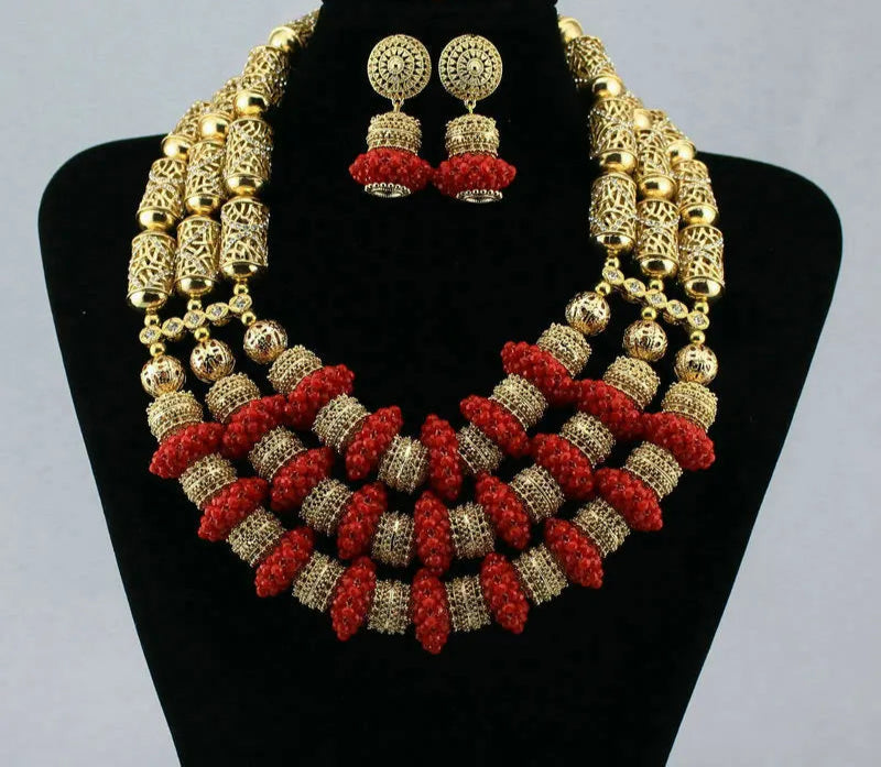 Amazing african beads jewelry set