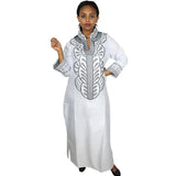 Women dashiki soft embroidery long dress