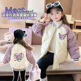 Girly Heart Kawaii Sanrio Kuromi Soft Baseball Jacket