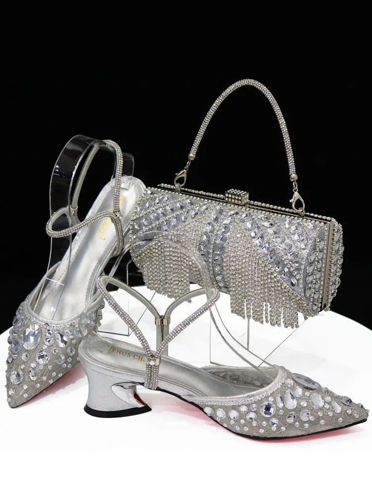 Nigerian Party Italian Design Ladies Shoes and Bag Set