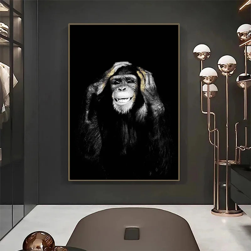 Funny Monkey HD Poster Canvas Painting Wall Art