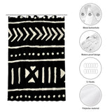 African Mud Black And White Bathroom Shower Curtains