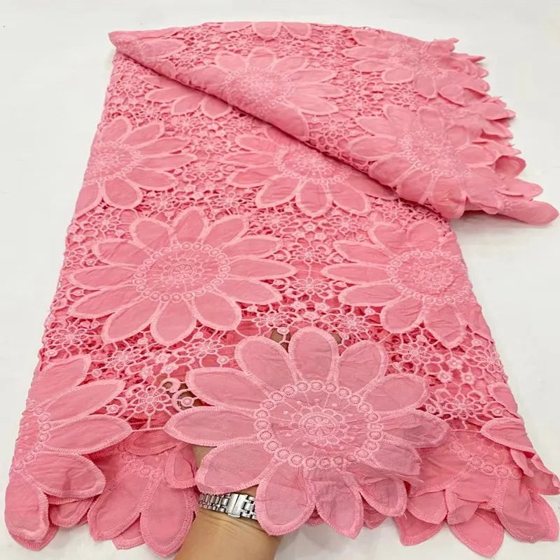 New Style African Cord Chiffon Lace Water Soluble Fabric