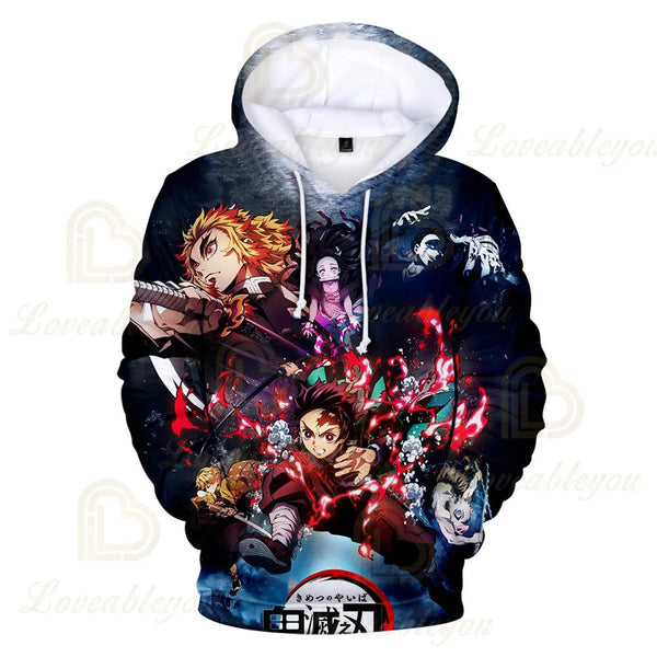 Kimetsu No Yaiba Anime 3D hoodie