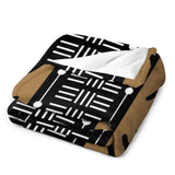 New Tan African Tribal Mud Pattern Throw Blanket