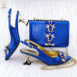 Big Diamond Decoration Shoes and Bag Set