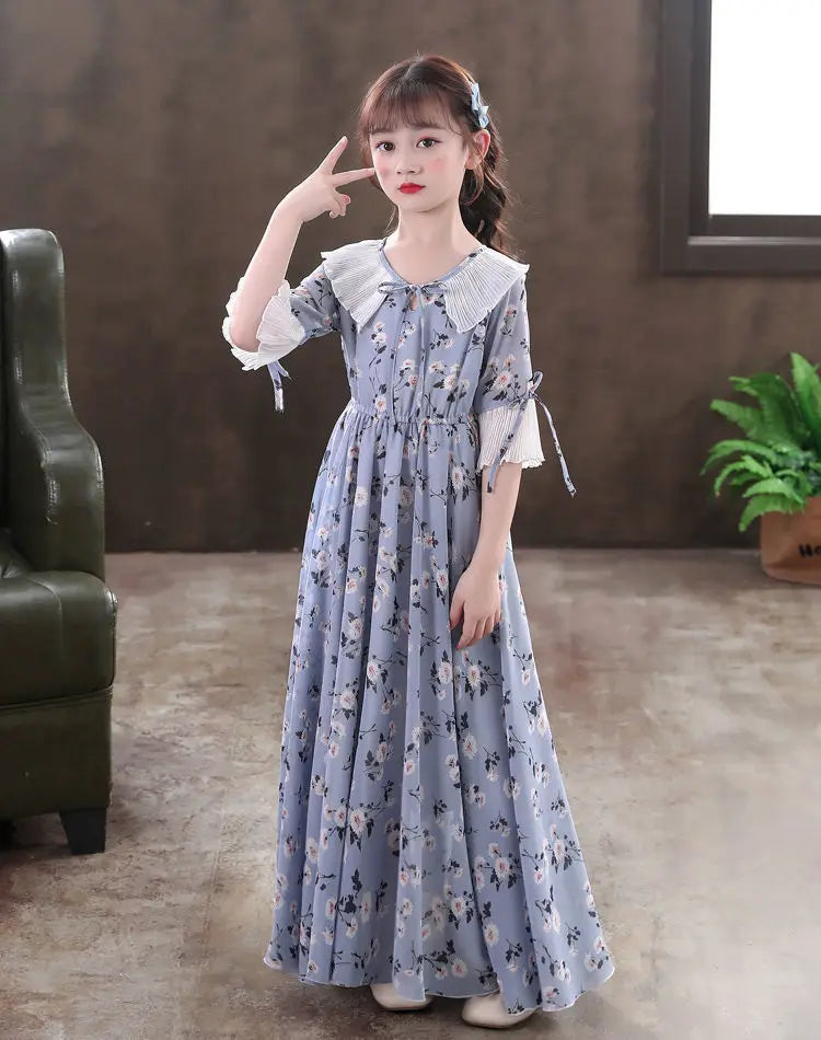 5-16Y Kids Floral Princess Party Dresses