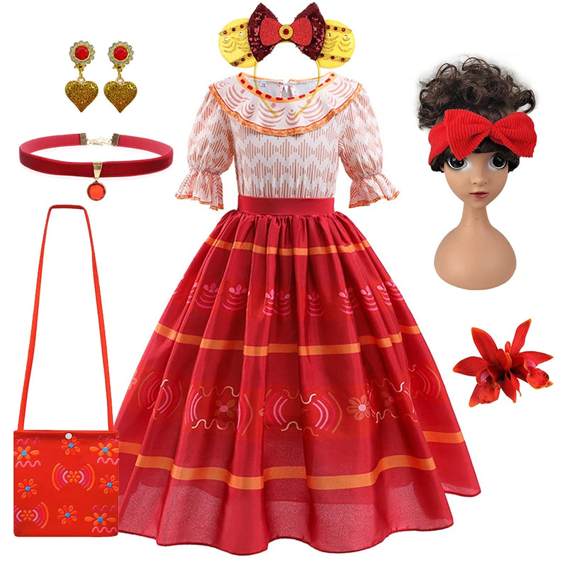 Kids Encanto Cosplay Princess Dress