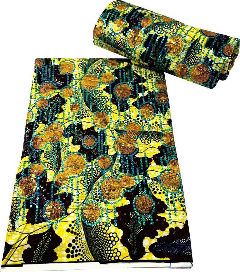 African Real Sequins Wax Fabric