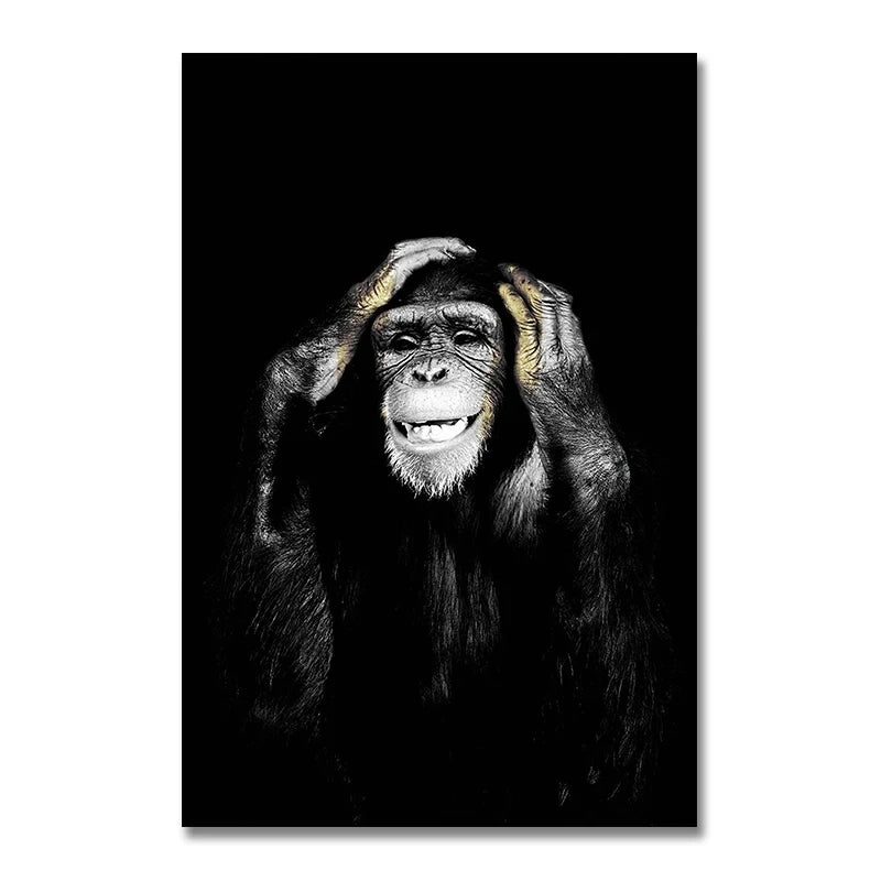 Funny Monkey HD Poster Canvas Painting Wall Art