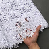 New White African Guipure Cord Lace Fabric