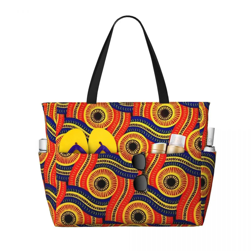 Women Big Capacity African Patterns Beach Gym Travel Bags