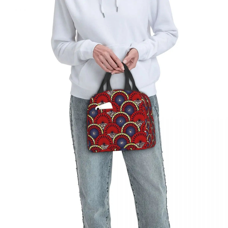 Ankara Dutch Wax Print Thermal Insulated Lunch Bags