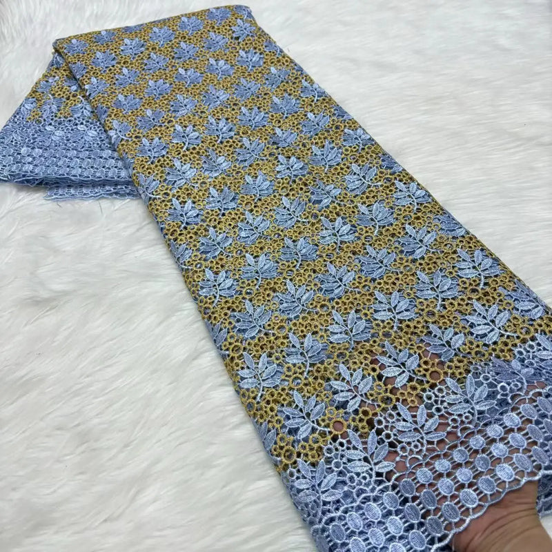 High Quality Guipure Lace Blue Fabric