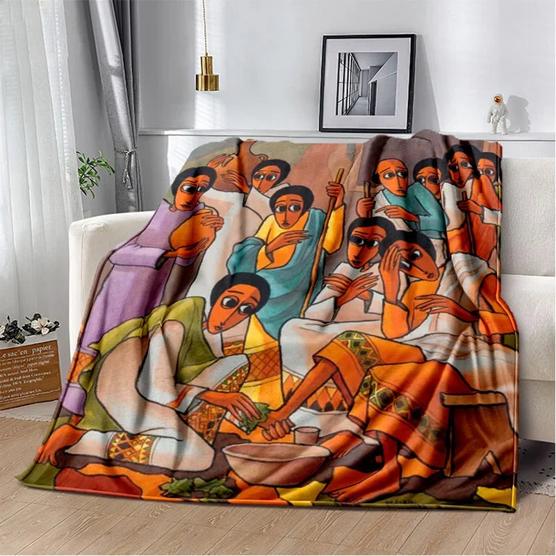 New Ethiopian Painting Art Africa Blanket