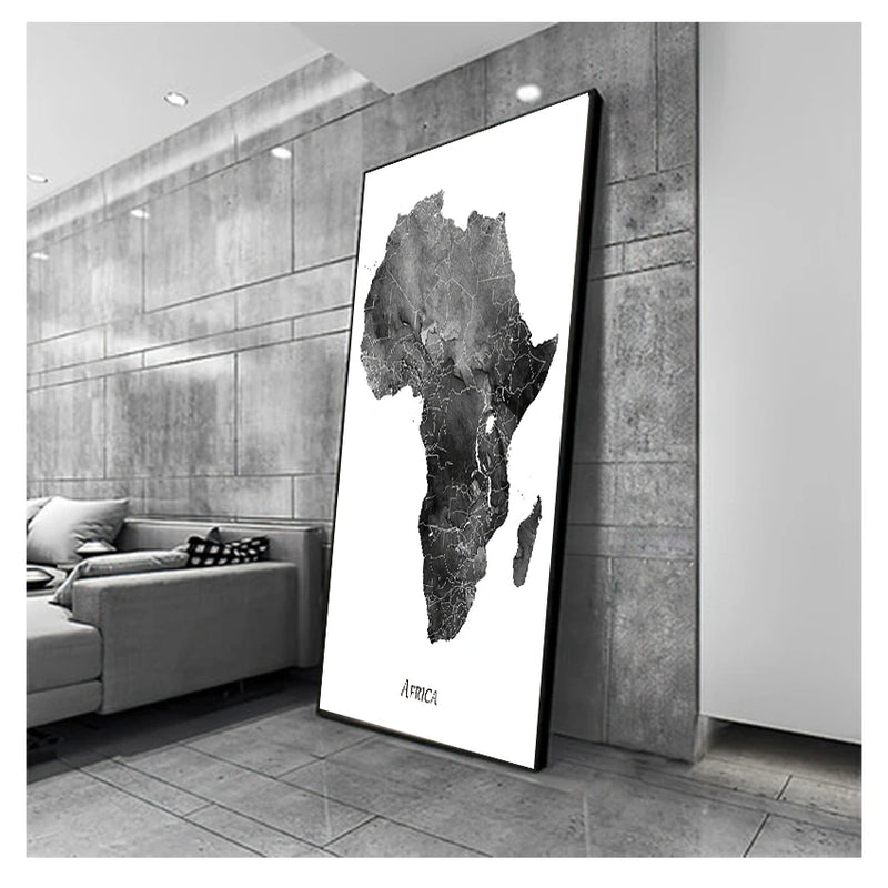 New map travel wall art