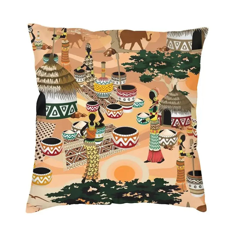 African Ethnic Motifs Cushion Cover