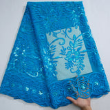 High quality Nigeria  Embroidery Tull Lace Fabric