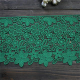 18CM Wide Exquisite Green Flowers Embroidery Cotton Fabric Lace