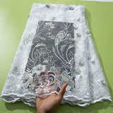 High Quality Nigerian Luxury Sequins Mesh Lace Fabric